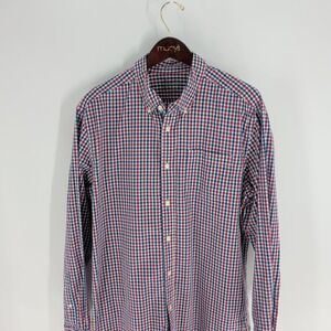 Eddie Bauer Legend Wash Gingham Classic Fit Button Up Shirt Size Large